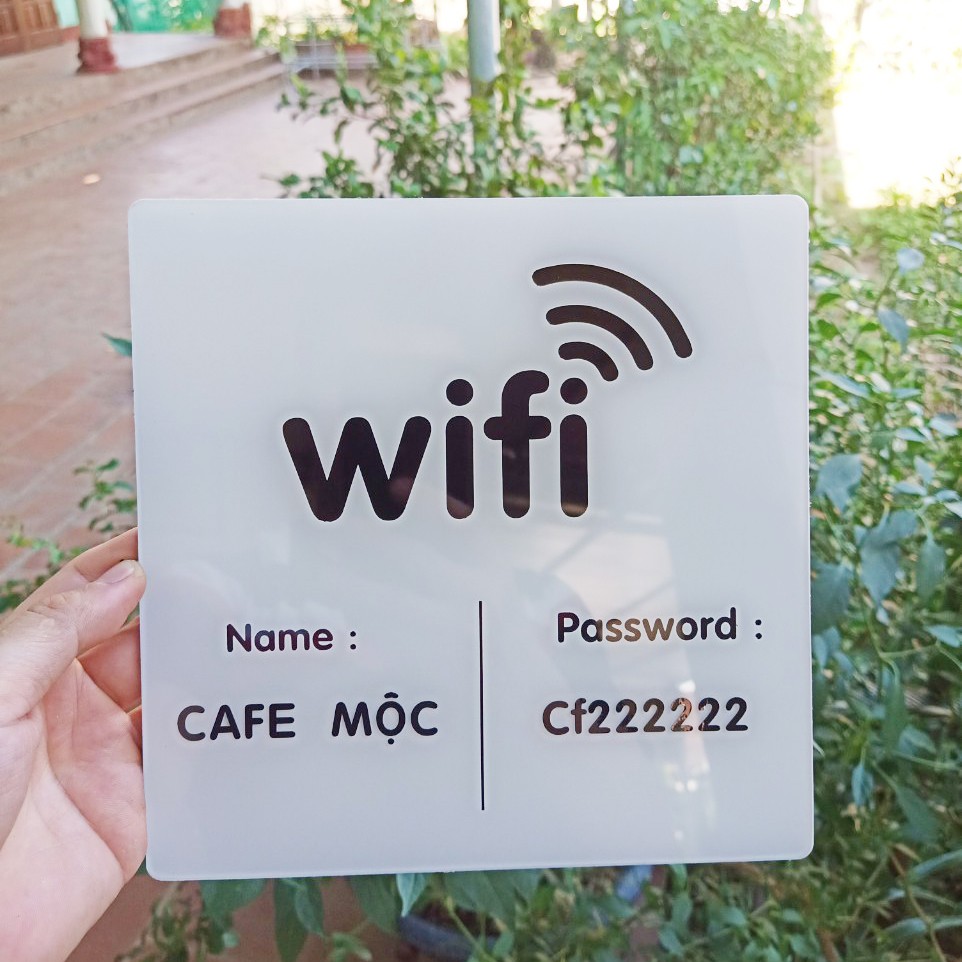 Bảng tên wifi - chất liệu mica - in tên và mật khẩu theo yêu cầu