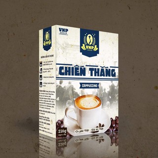 Cà phê CHIẾN THẮNG - Cà phê Cappuccino - Hộp 216g (12 gói x 18g) - Rất phù hợp với các chị em phụ nữ