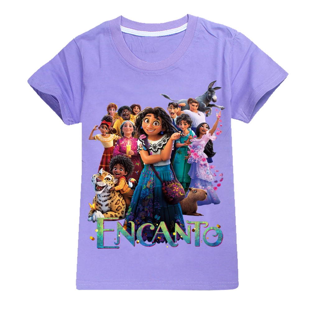 Áo Thun Tay Ngắn Họa Tiết Encanto Dễ Thương Cho Bé Gái