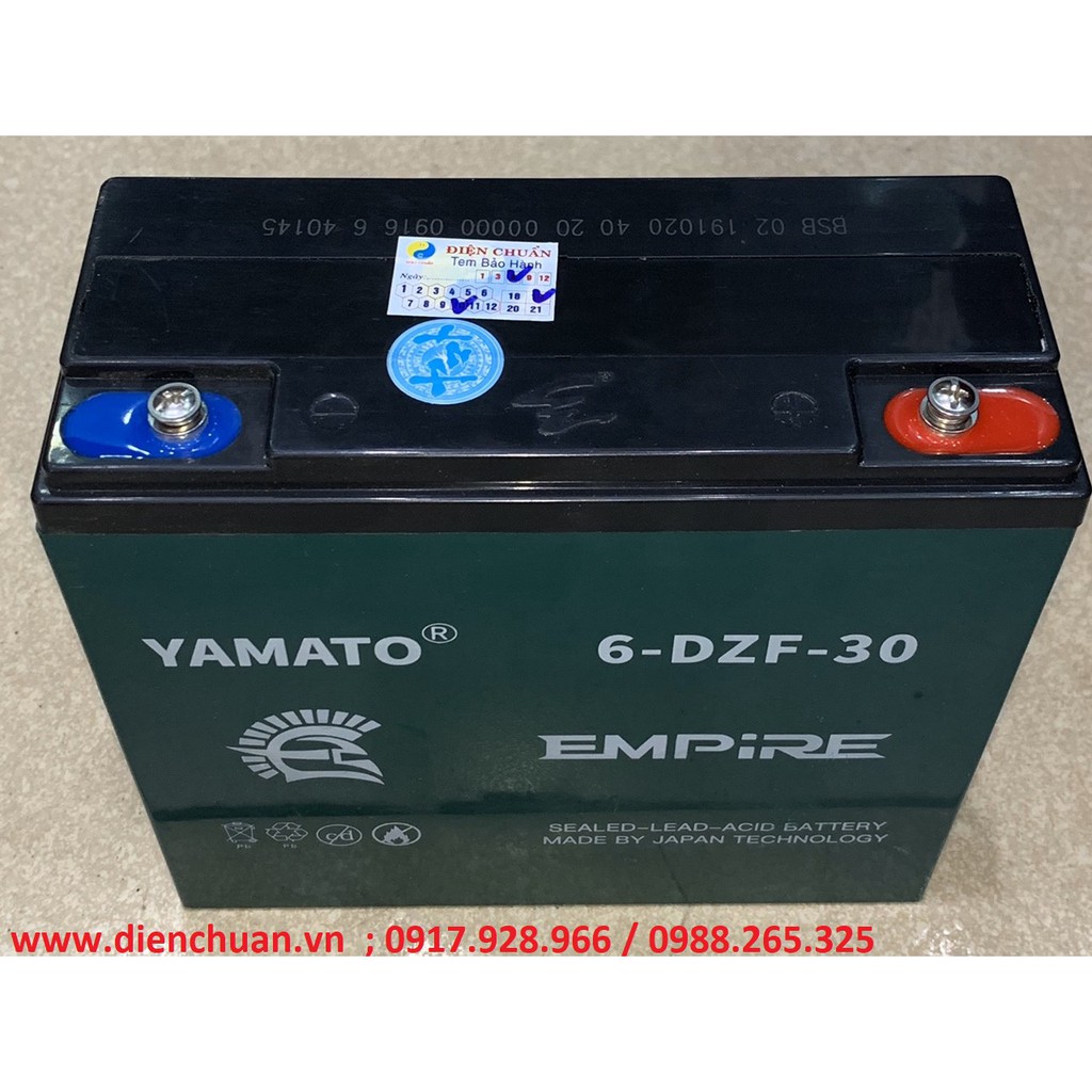 [Mã 12LSSALE giảm 100% đơn 50k] Ắc quy xe đạp điện 12V 30Ah Yamato 6-DZF-30 (6-DZM-30 / 6DZF30)