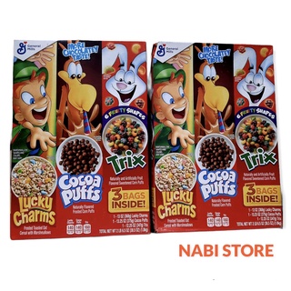 Hàng nhập mỹ - ngũ cốc lucky charms - cocoa puffs - fruit trix