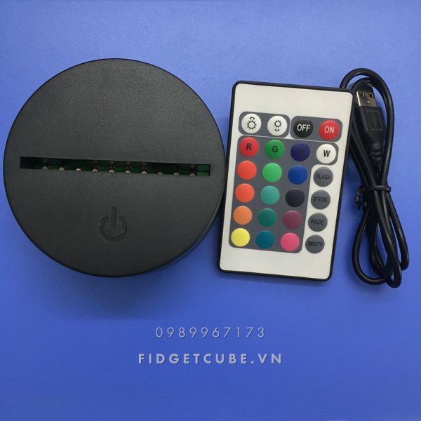 Đế Đèn LED 3D 16 Màu Cảm Ứng + Remote
