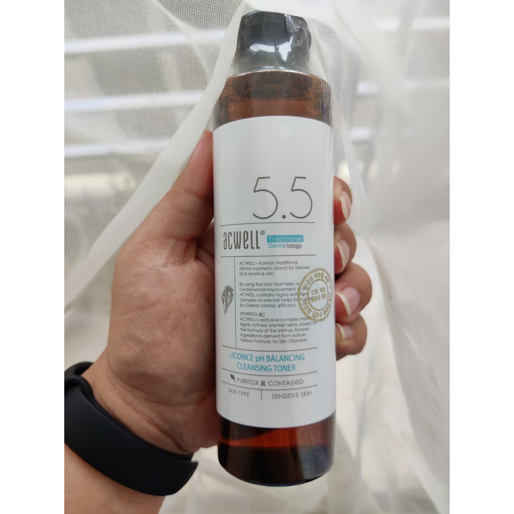 Nước hoa hồng làm sạch chiết xuất cam thảo Acwell Licorice pH Balancing Cleansing Toner 150ml
