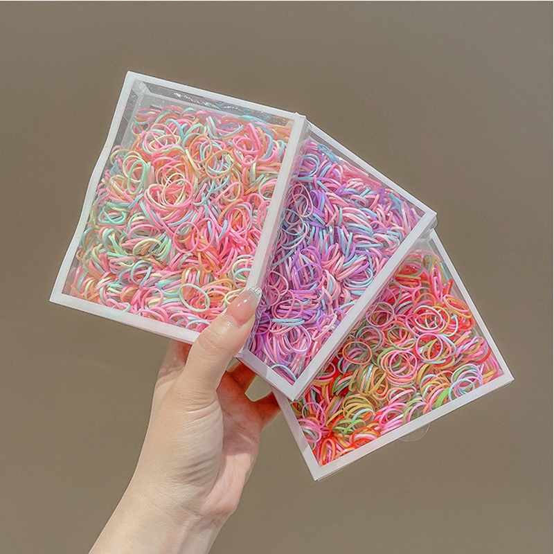 Set 1000 Dây Buộc Tóc Cao Su Nhiều Màu Sắc Dùng Một Lần Cho Bé Gái