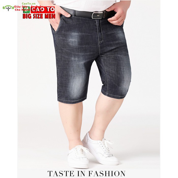 Quần Đùi Nam 💖FREESHIP💖 Quần Short Jean Nam Big Size Đen 36-38-40-42-44