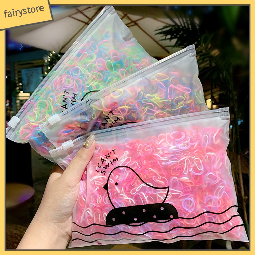 Bộ 1000 dây thun buộc tóc co giãn nhiều màu sắc cho nữ