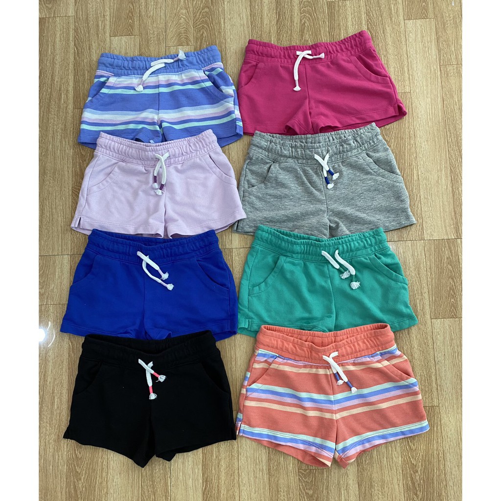 Quần Đùi Short Thun Cotton bé gái Cat&amp;Jack đẹp mềm mát phù hợp mặc nhà đi học bảng màu dễ thương XanhHouse