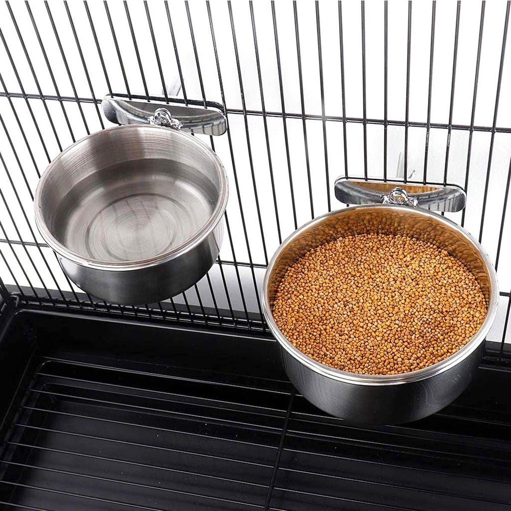 Khay Đựng Thức Ăn Bằng Thép Không Gỉ Cho Chim Cảnh / Hamster