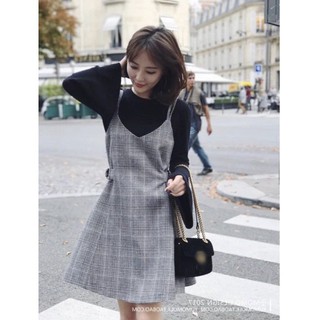 (Order-M) Ulzzang Yếm dạ kẻ caro M089 KS