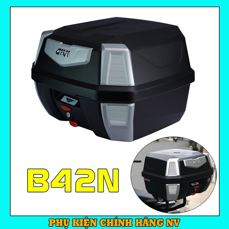 Thùng sau Givi B42N hệ thống khóa Monolock cao cấp dung tích 42 lít kèm đế gắn thùng Givi MP70N chính hãng