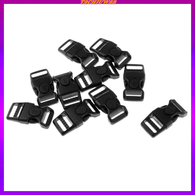 Set 2 10 Khóa Cài Cong Bằng Nhựa Màu Đen 15mm Chuyên Dụng Làm Vòng Tay Paracord