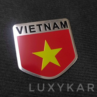 Sticker nhôm phay cờ Việt Nam hình khiên