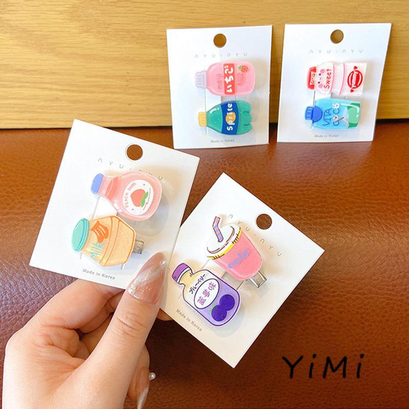 Kẹp Tóc Hình Bình Trà Sữa / Nước Ép Hoạt Hình Dễ Thương Cho Bé Gái