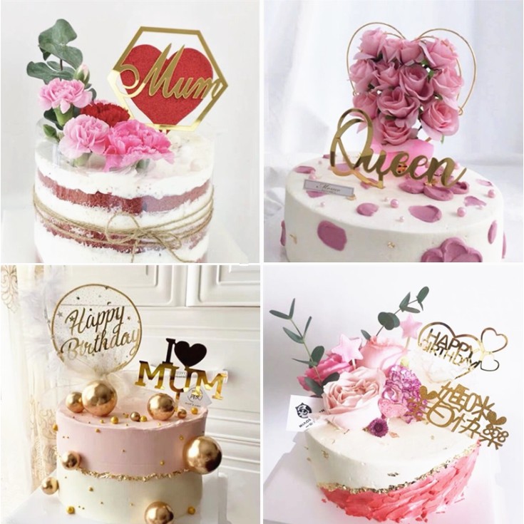 1 Thẻ Trang Trí Bánh Kem Sinh Nhật Bằng Acrylic