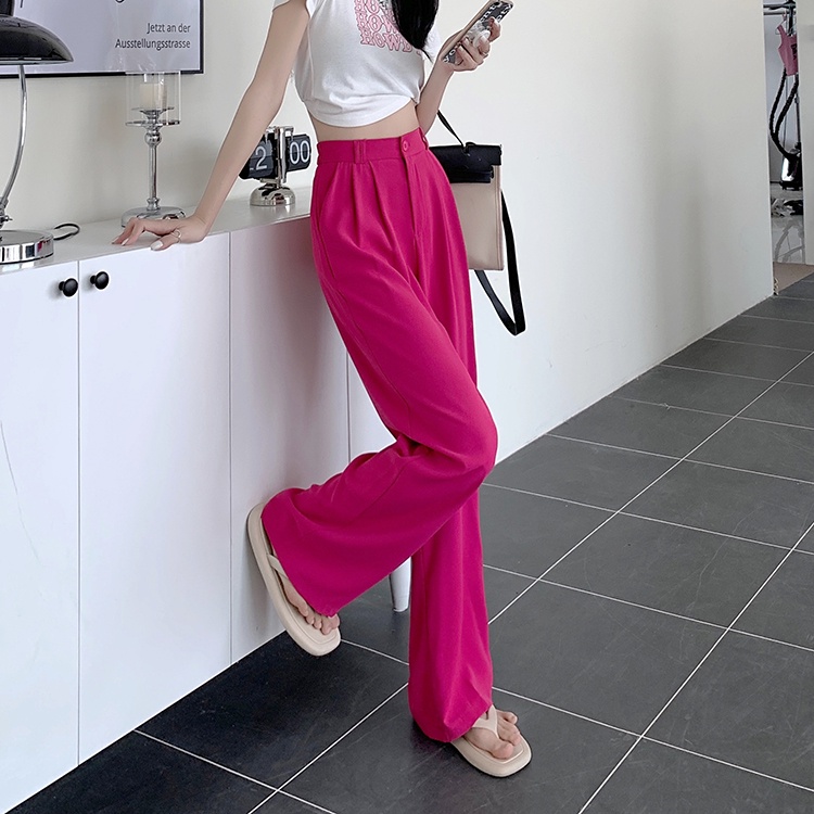 Quần Dài Lưng Cao Ống Rộng Thiết Kế Mới Thời Trang Mùa Hè Dành Cho Nữ