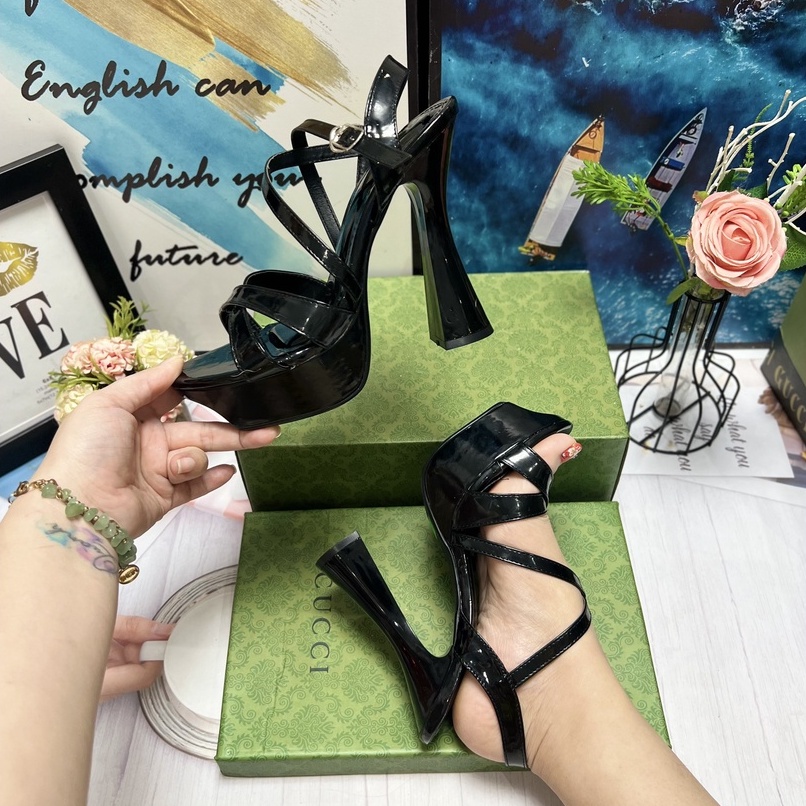 Sandal Đế Vuông Cao 13 Phân  - Giày Cô Dâu, Đi Tiệc - Quai Trong Đế Đúp SD482 shop diều phương