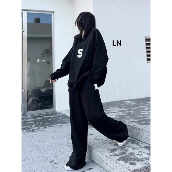 Sét áo Swt chữ S + quần ống rộng xuông TH6