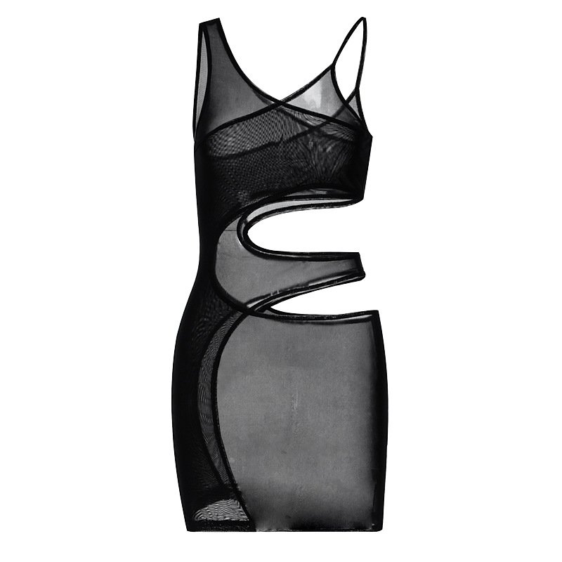 Đầm Sát Nách Dáng Ôm Phối Lưới Quyến Rũ Cho Nữ