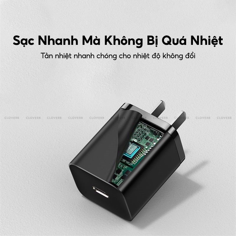 Củ Sạc Baseus Super Si Sạc Nhanh 30W Kích Thước Nhỏ Gọn Chịp Sạc Thông Minh Không Nóng Bảo Vệ Pin Cho 13 Pro Max Samsung