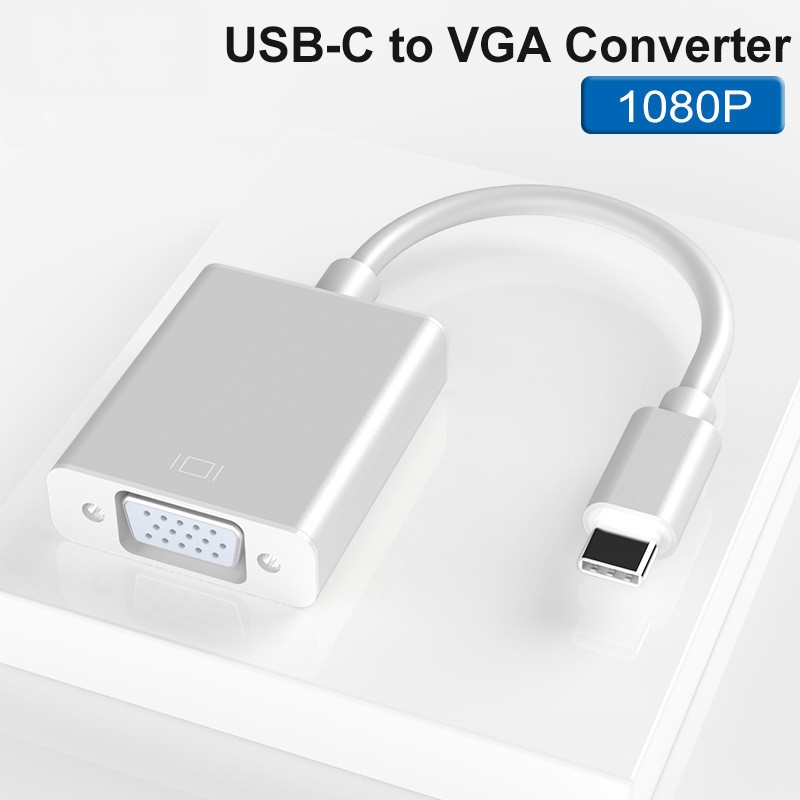 Type C To VGA Adapter USB 3.1 USB C To Female VGA Cable Adapter for Macbook 12in Chromebook Pixel Lumia 950XL Galaxy S8/9