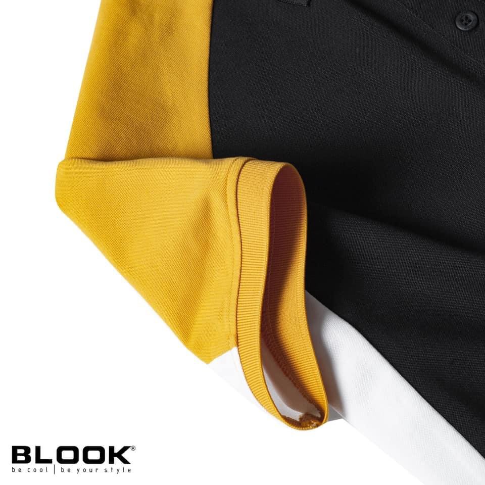 Áo polo nam slimfit BLOOK chất vải thun cá sấu cotton màu đen phối vàng trắng mã 35528  (HÌNH THẬT) | BigBuy360 - bigbuy360.vn