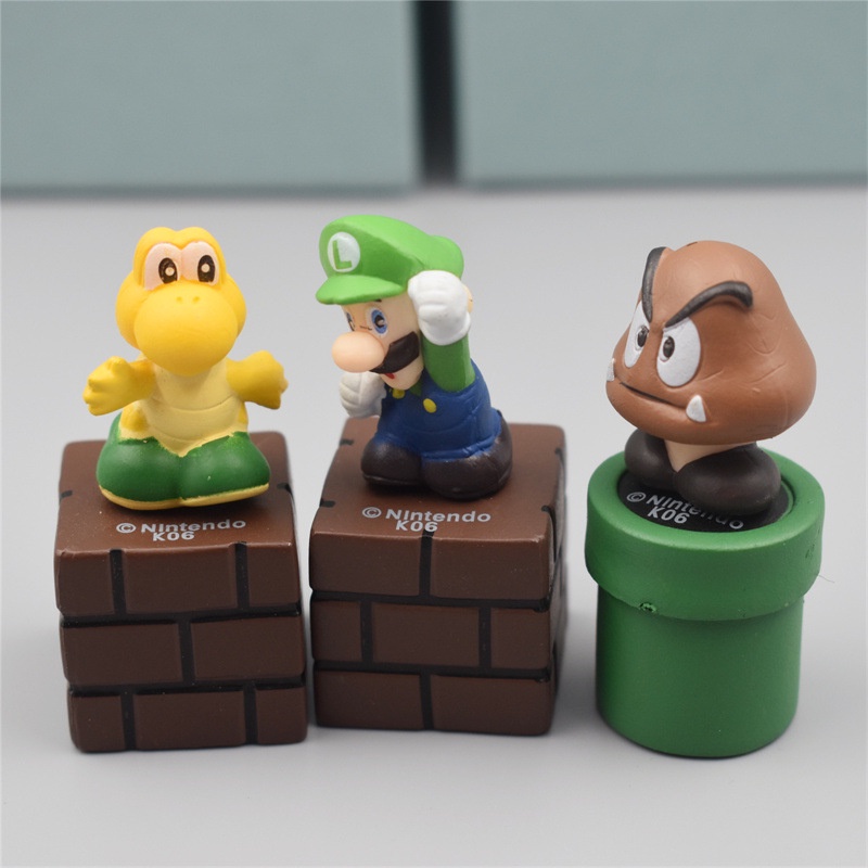 NINTENDO Bộ 5 Mô Hình Nhân Vật Game Super Mario Bros Luigi Koopa Mario