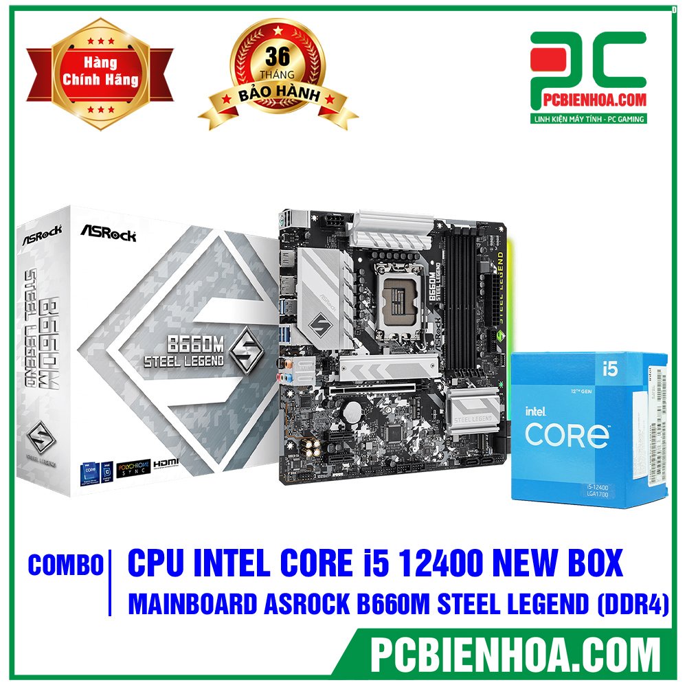 Combo Intel Gen 12 I5 12400 BOX + B660M 36T