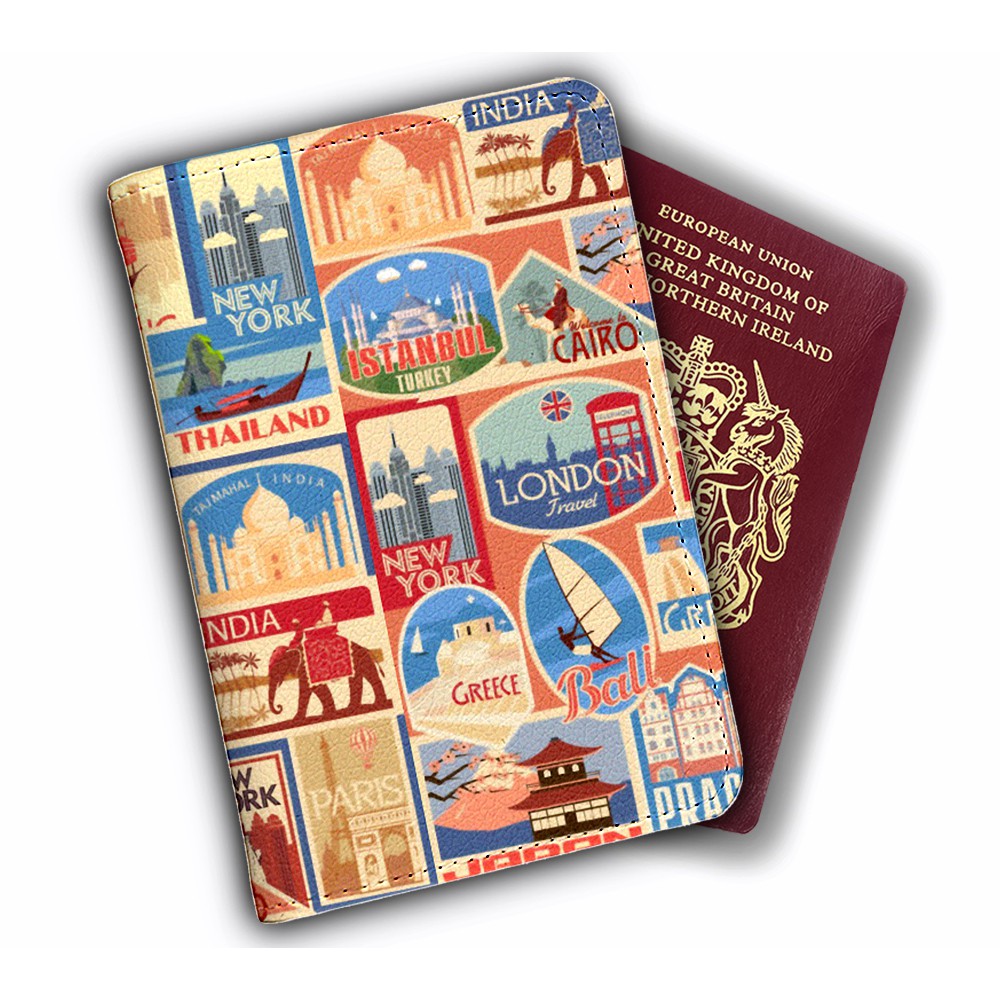 Ví Đựng Passport Cover TRAVELUST Siêu Độc Đáo - Bao Da Hộ Chiếu Du Lịch Thiết Kế Đơn Giản Tinh Tế Sắc Nét - LT059
