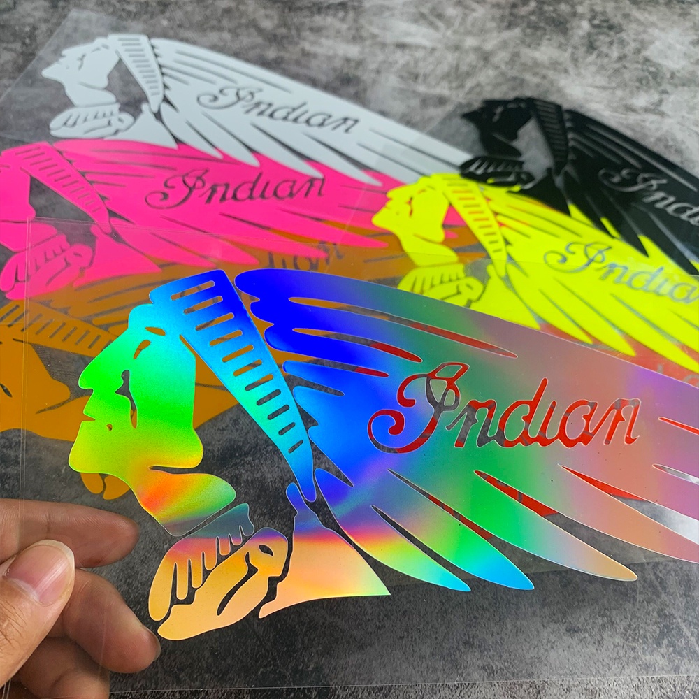 Phong cách điêu khắc đầu lông vũ của Ấn Độ Xe máy Sticker phản quang Đề can bình xăng cho Harley Davidson Road King Classic Street Glide