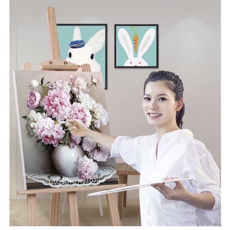 Tranh sơn dầu số hoá tự tô màu Tranh Con hổ hai sắc NÂNG CẤP