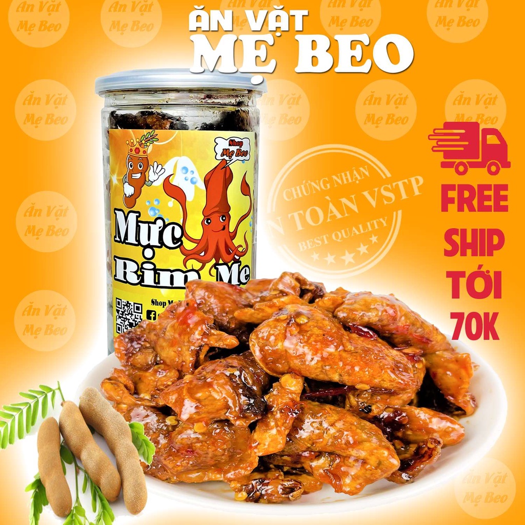 300Gr Mực rim me nguyên con Mẹ Beo đồ ăn vặt cực ngon