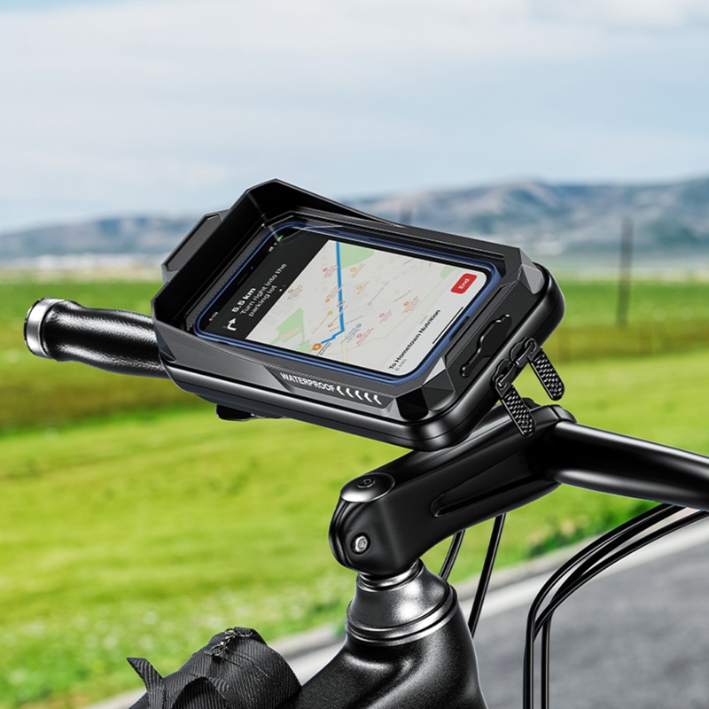 Giá Đỡ Điện Thoại Gắn Tay Lái Xe Đạp / Mô Tô Chống Trượt Chống Sốc Có Thể Chạm Màn Hình Cảm Ứng