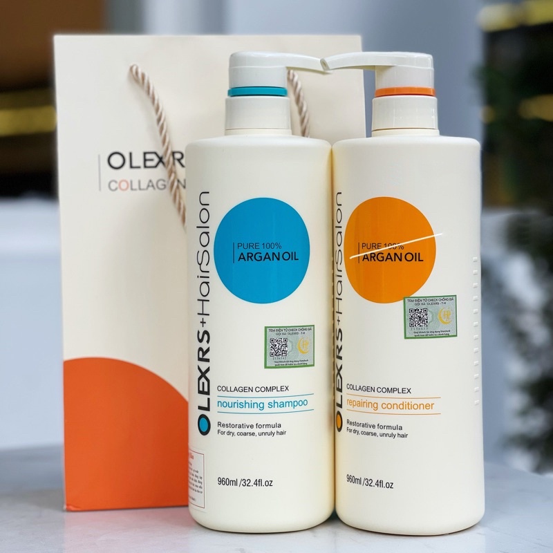 Cặp dầu gội xả cho tóc khô xơ, ngăn ngừa rụng tóc Olexrs Hair Salon 500ml-960ml
