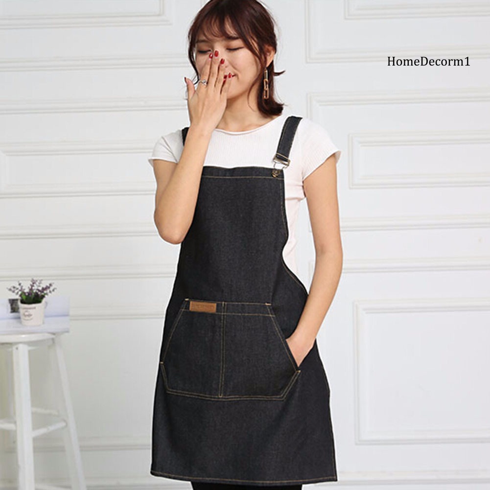 HCS-Adjustable Home Restaurent Kitchen Cooking Chef Baking Dress Apron with Pockets