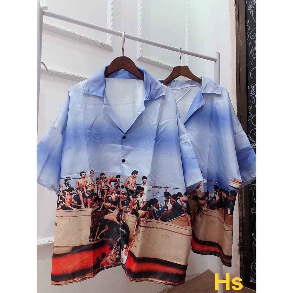 Áo sơ mi cổ vest in hoạ tiết Sếp Tùng  _Rosyhana