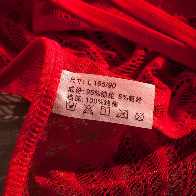 Quần Lót Cotton Eo Thấp Đáy Thấp Kháng Khuẩn Phối Ren Màu Đỏ Hoàng Đạo Kiểu Pháp Gợi Cảm Hàng Mới Cho Nữ