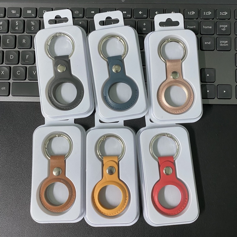 Bao da móc khóa cho Airtag, khoét 2 mặt
