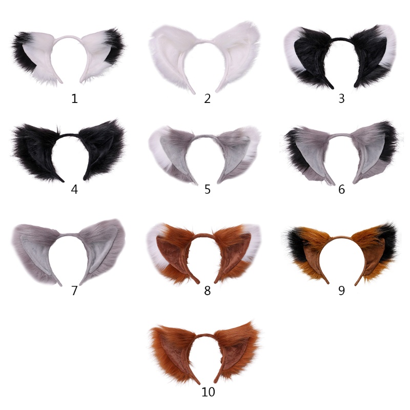 Băng Đô Cài Tóc Tai Thú Giả Lông Xù Cỡ Lớn Dành Cho Hóa Trang
