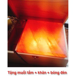 Đá muối massage chân mặt thẳng + bảo hành 12 tháng + tặng (bóng đèn + muối tắm + khăn)