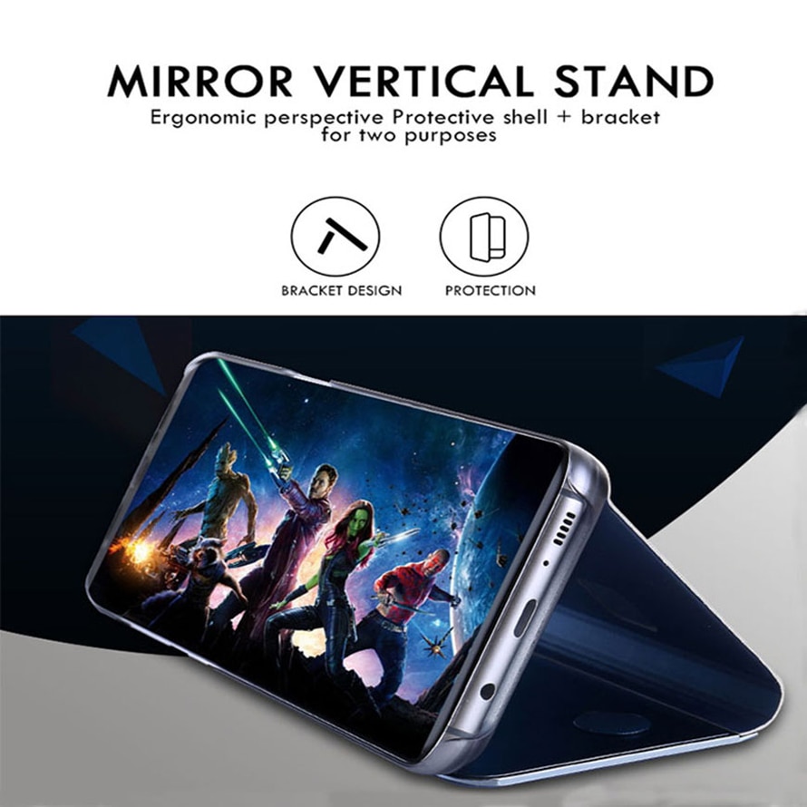 Luxury Flip Mirror Phone Case for Xiaomi Redmi Note 10 K30 Pro Redmi 9 9A 9C 360° Full Protection Anti-drop Phone Case