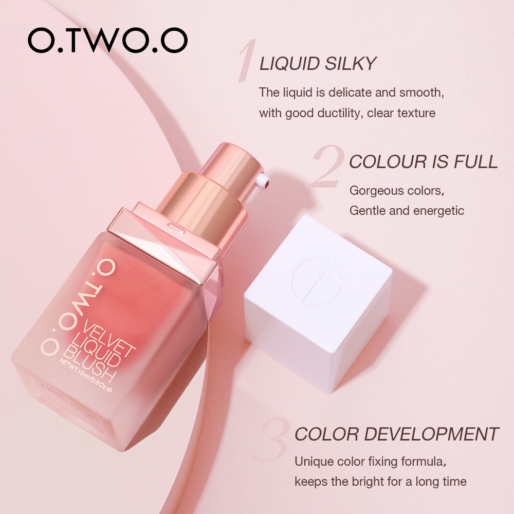 Kem má hồng trang điểm O.TWO.O dạng lỏng 4 màu sắc tùy chọn tự nhiên thời trang lâu trôi 15ml