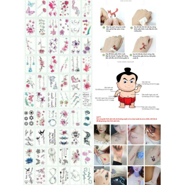 Hình xăm dán Tattoo xăm nước 9.7 × 5.7 cm