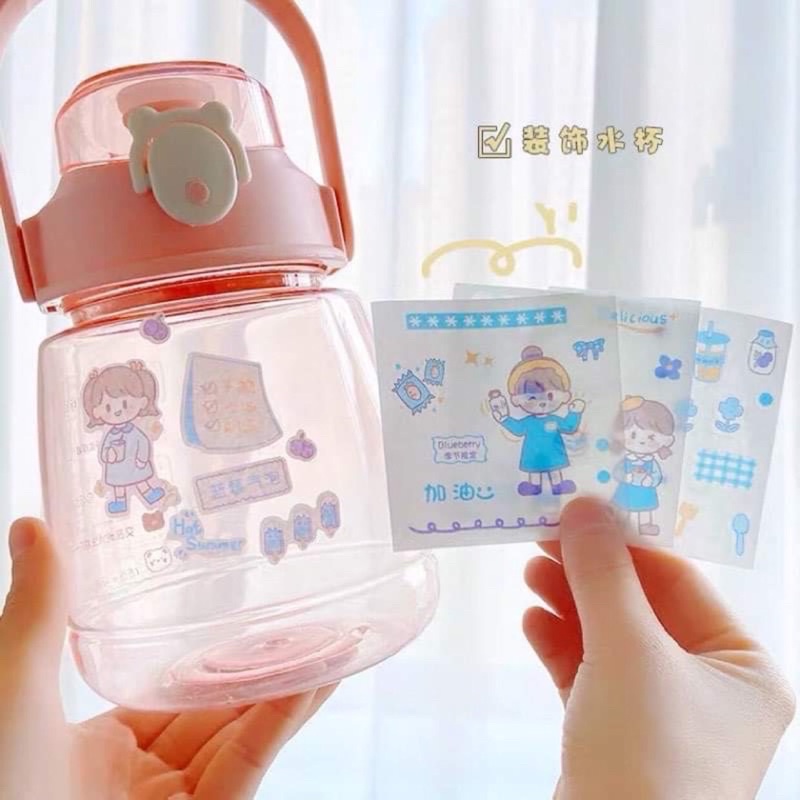 Hộp sticker 8 món nhiều hình dễ thương, băng dính hình nhiều mẫu