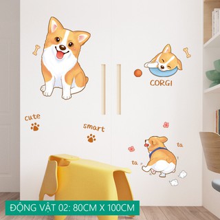Decal dán tường DECOR, Tranh dán tường hình Chú Cún cute