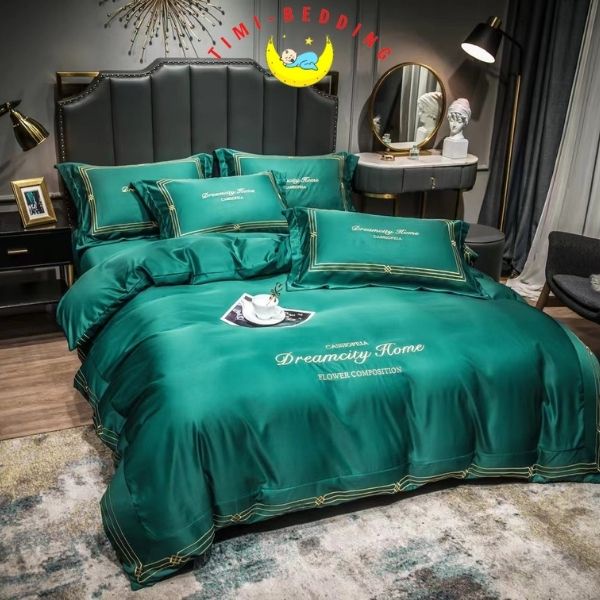 Bộ chăn ga gối lụa dreamcity home cao cấp, mềm mại, mái mẻ 4 món – Timibedding