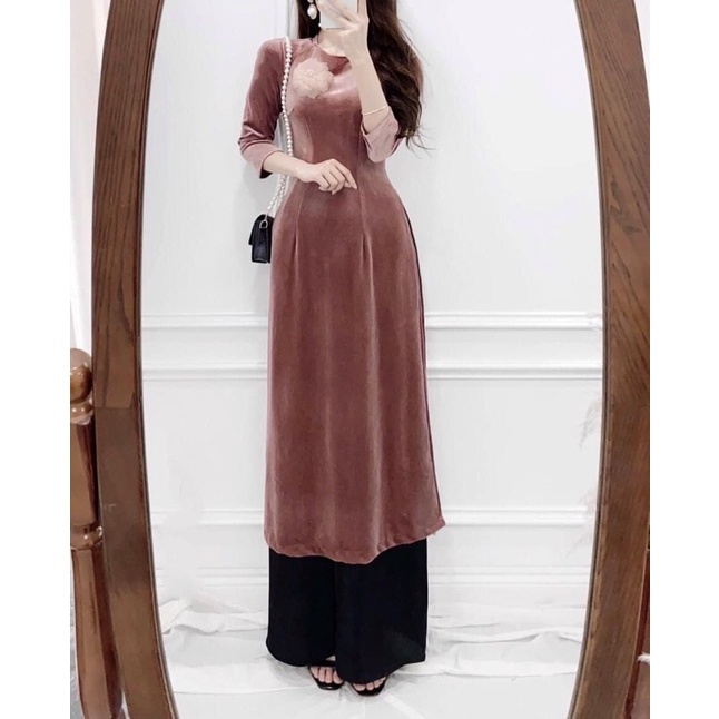 Áo Dài Nhung Thiết Kế Cao Cấp