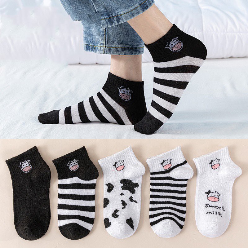 Tất bò sữa Mivino tất cổ ngắn hàn quốc unisex cực chất TN130