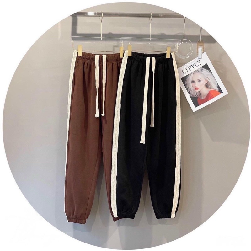 quần jogger kẻ sọc dây rút cưng xỉu