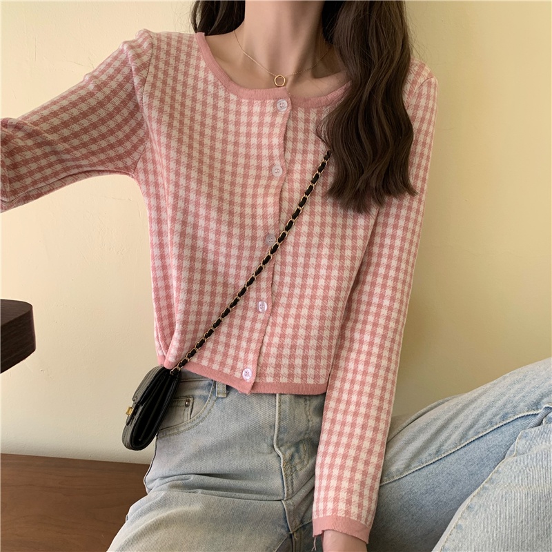 Áo dệt kim mỏng dáng rộng tay dài thời trang Hàn Quốc