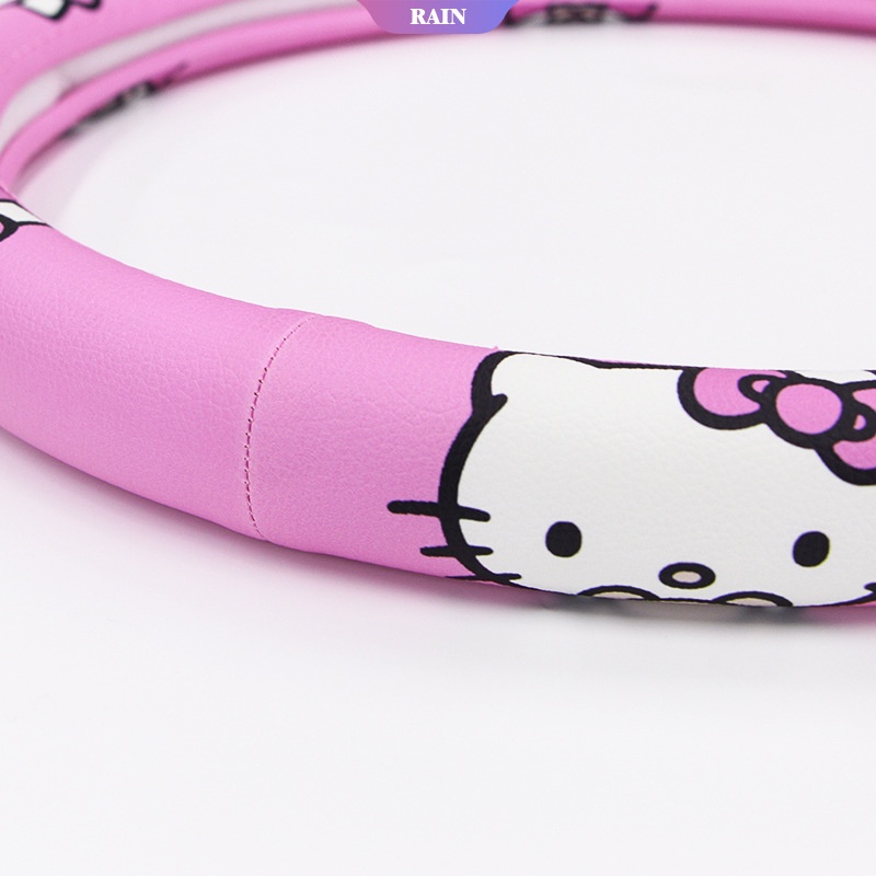 SANRIO Vỏ Bọc Vô Lăng Xe Hơi 38cm Bằng Da Mềm Thông Dụng Thoáng Khí Bền Bỉ